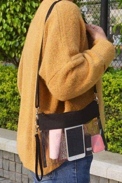 Game Day Clear Crossbody Bag Purse : Champagne Gold