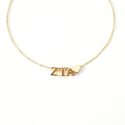 I Love My Sorority: Greek Letters Heart Necklace: Alpha Gamma Delta