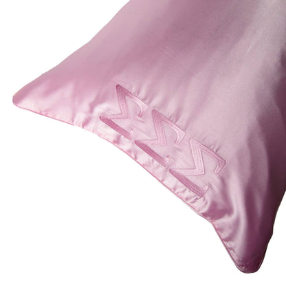 Sorority Pink Embroidered Satin Pillowcase: Phi Mu