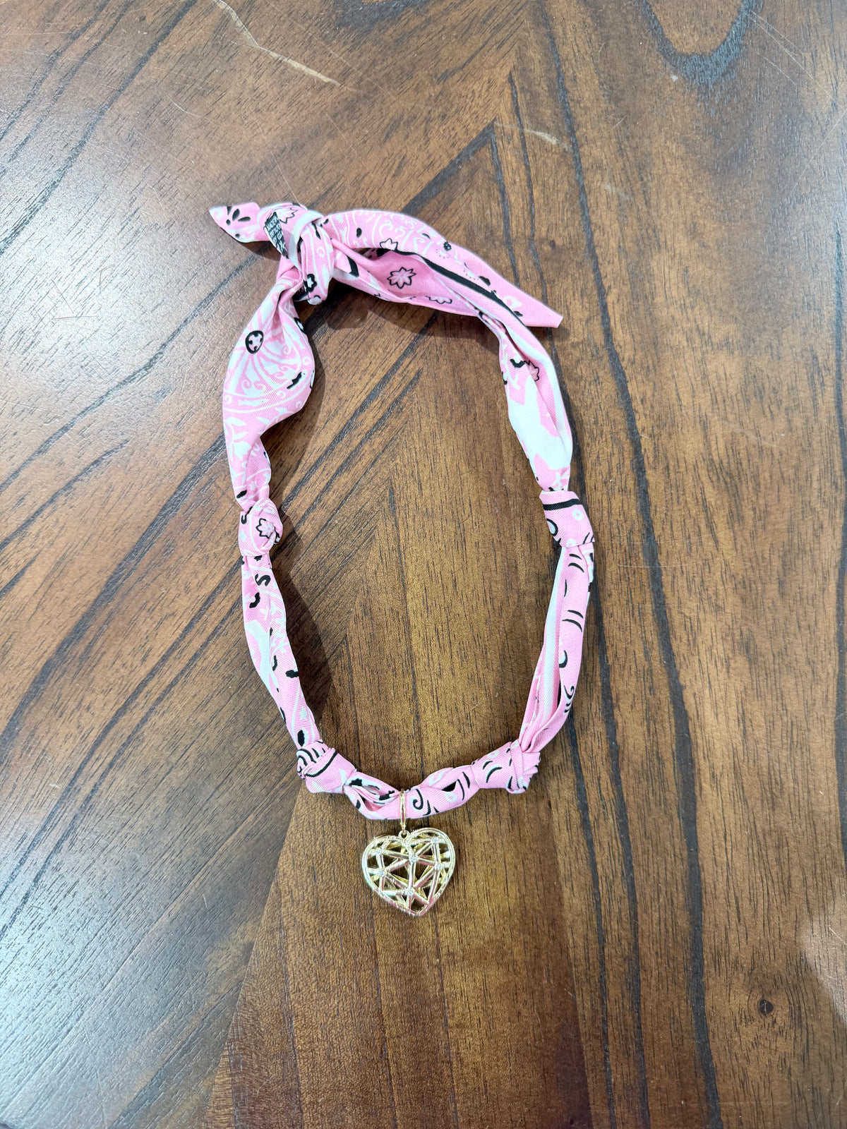 Pink Bandana Scarf Necklace (scarf only)