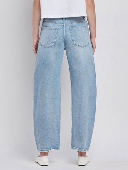 PREORDER: Lovervet by VERVET - HIGH RISE LIGHT WASH BARREL LEG JEANS