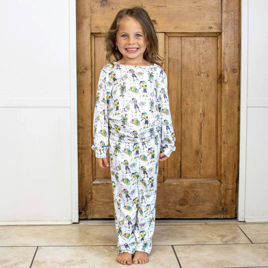 Kid's Mardi Jester Long Sleeve Pajamas - 3T