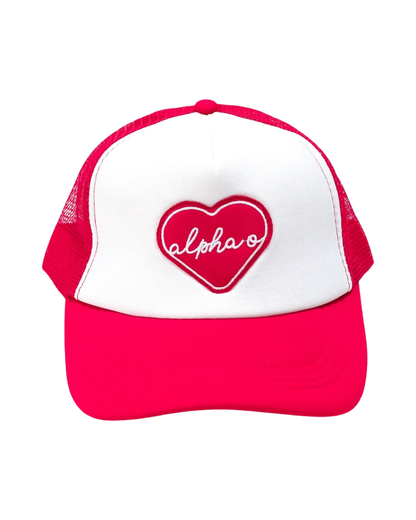 Sorority Whole Lotta Love Heart Trucker Hat: KAPPA DELTA
