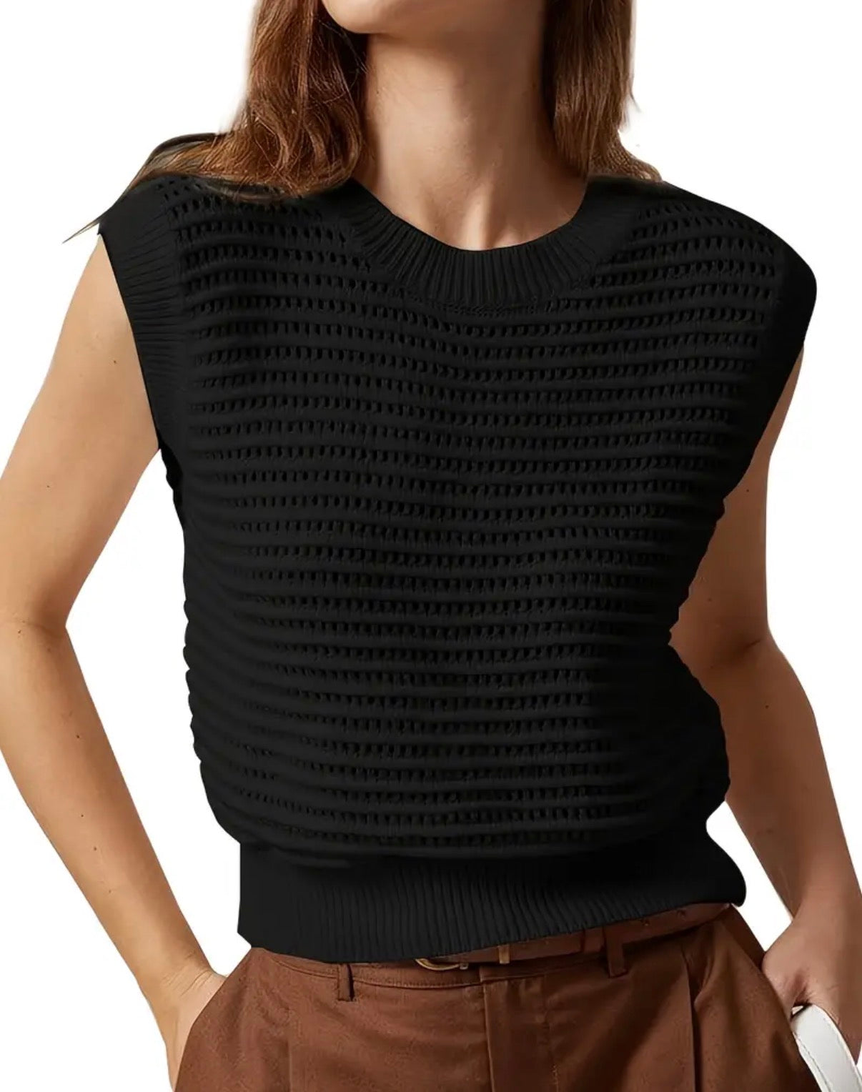 The FAVE sweater vest / Black