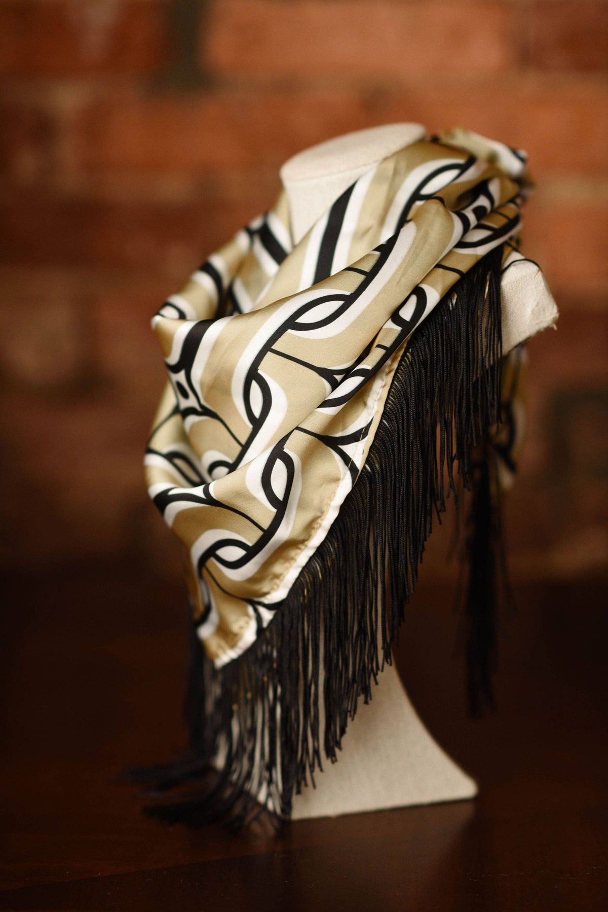 Fringe Scarf: Red and Blue