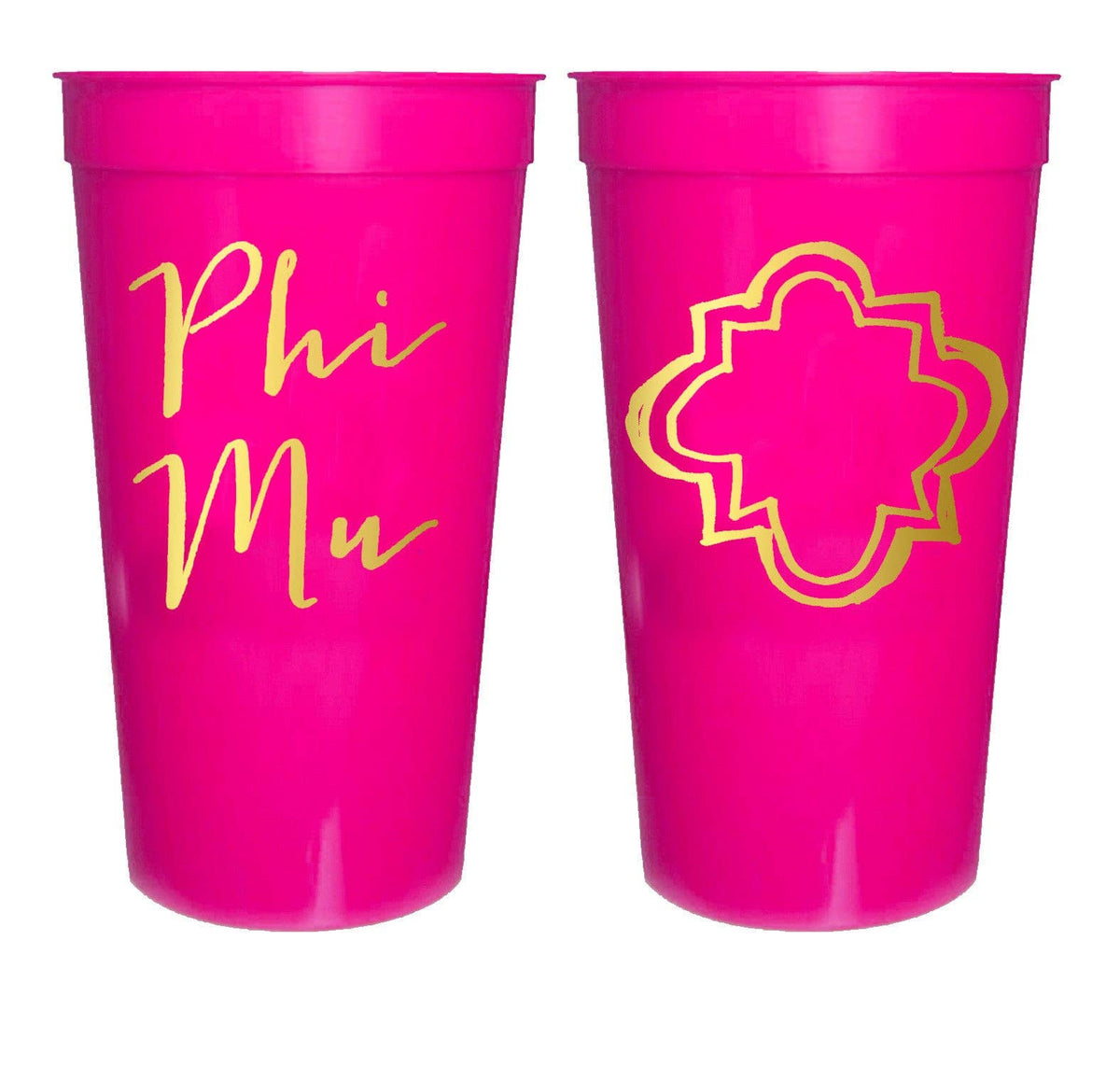 Sorority Gold Metallic Printed Stadium Cup: Phi Mu