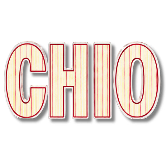 Chi Omega Signature Stripe Acrylic Shelfie