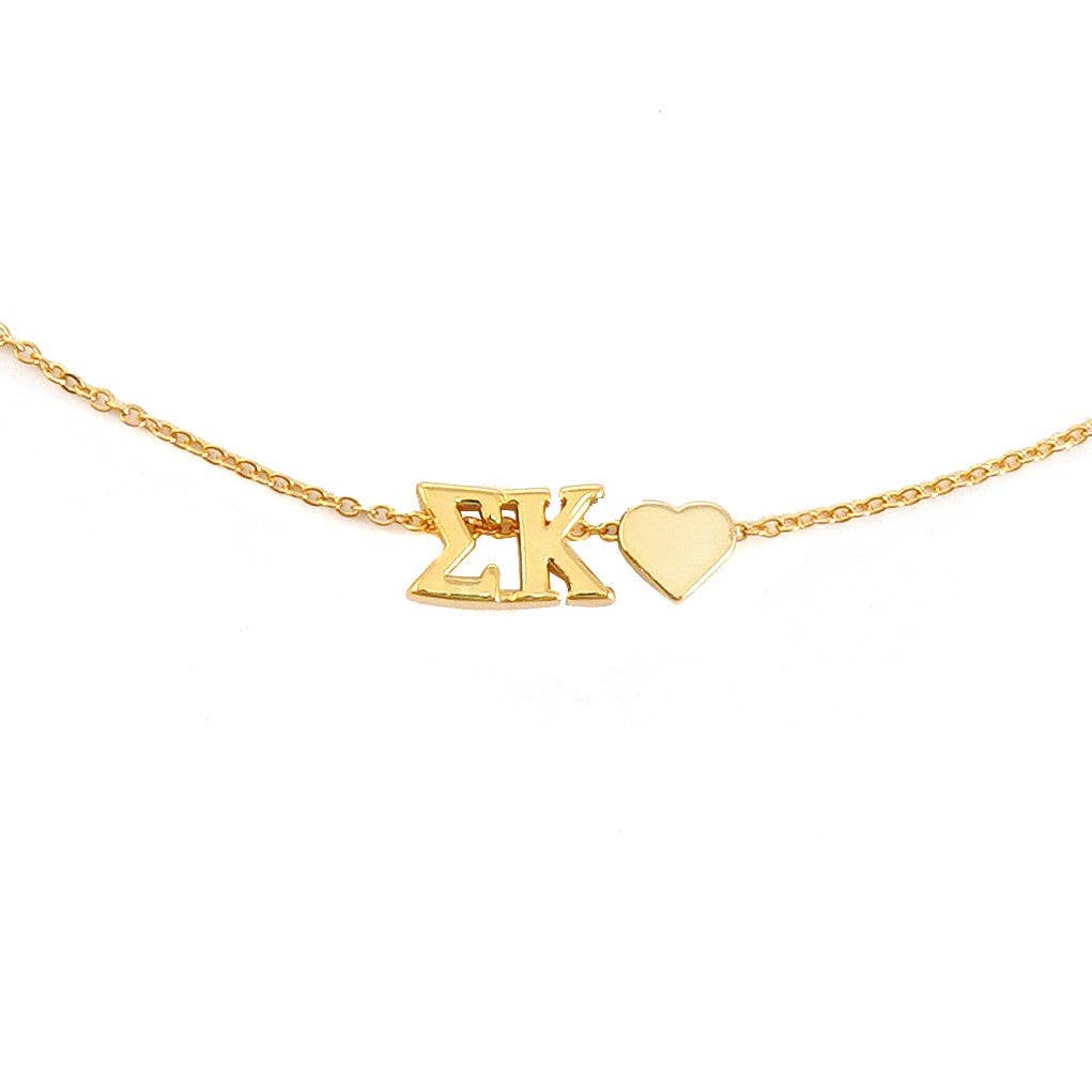 I Love My Sorority: Greek Letters Heart Necklace: Alpha Gamma Delta