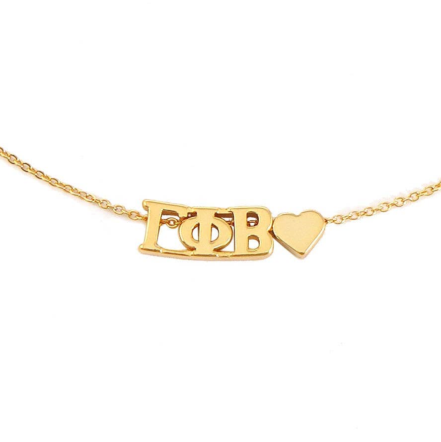 I Love My Sorority: Greek Letters Heart Necklace: Alpha Gamma Delta