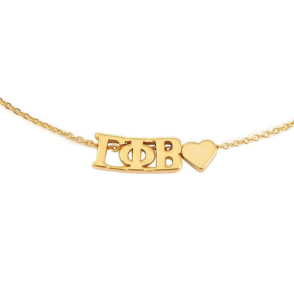 I Love My Sorority: Greek Letters Heart Necklace: Alpha Gamma Delta