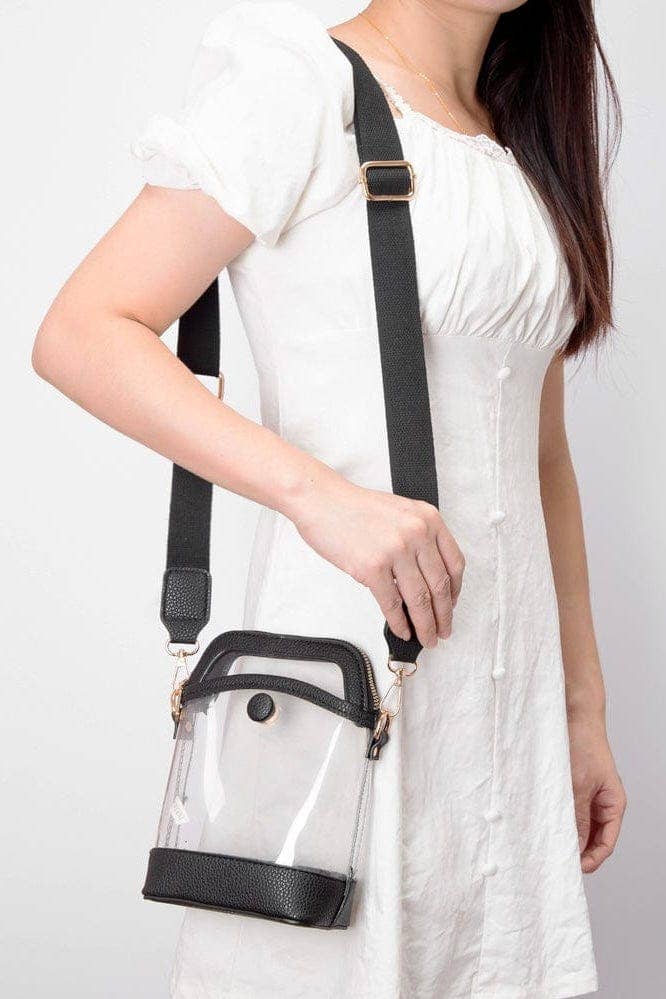 Carly Clear Mini Crossbody Bag: Gold