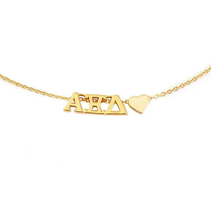 I Love My Sorority: Greek Letters Heart Necklace: Alpha Gamma Delta