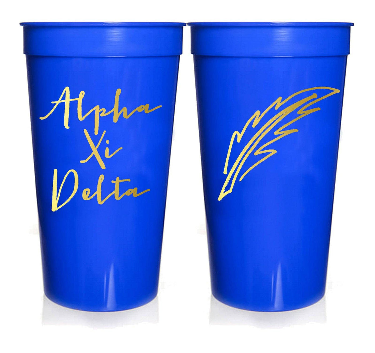 Sorority Gold Metallic Printed Stadium Cup: Phi Mu