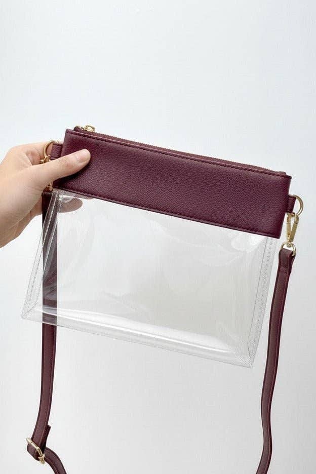 Game Day Clear Crossbody Bag Purse : Champagne Gold