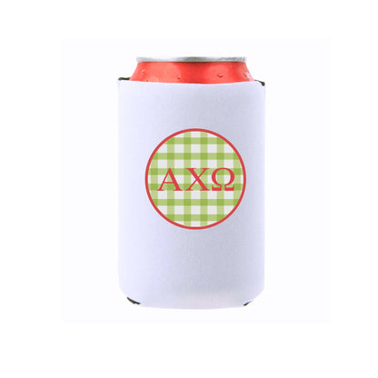 Sorority & Mom Can Coolers - Gingham Design: Slim / Phi Mu