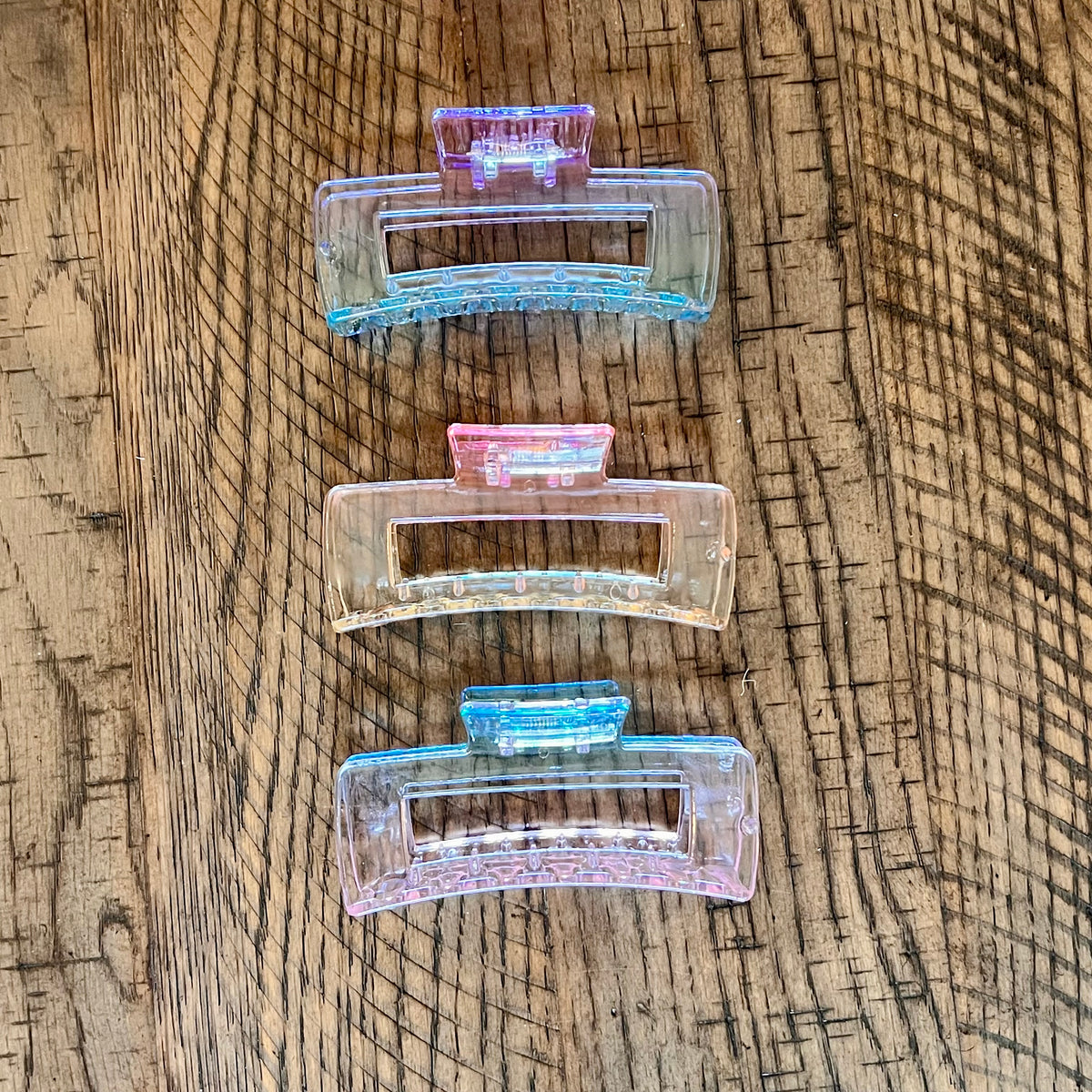 Clear ombré multicolor clips