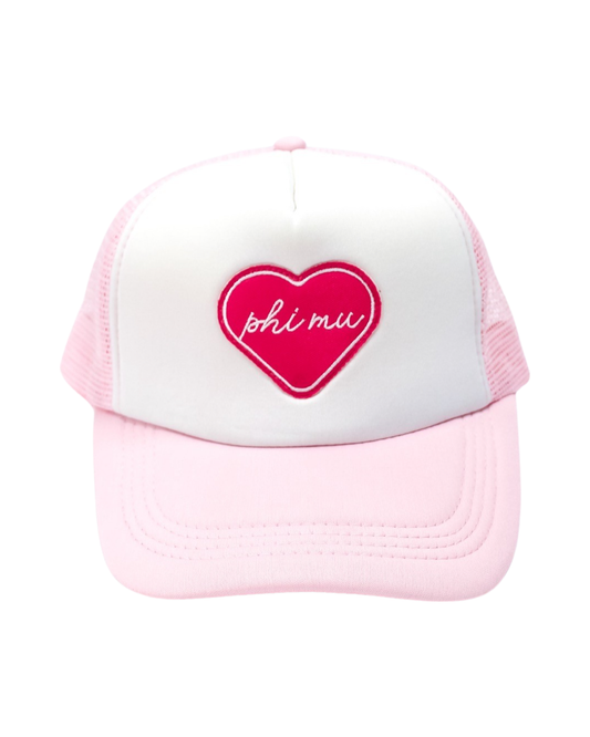 Sorority Whole Lotta Love Heart Trucker Hat: PHI MU