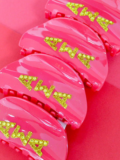 Girl On the Go Hair Claw Sorority Clip: ALPHA GAMMA DELTA