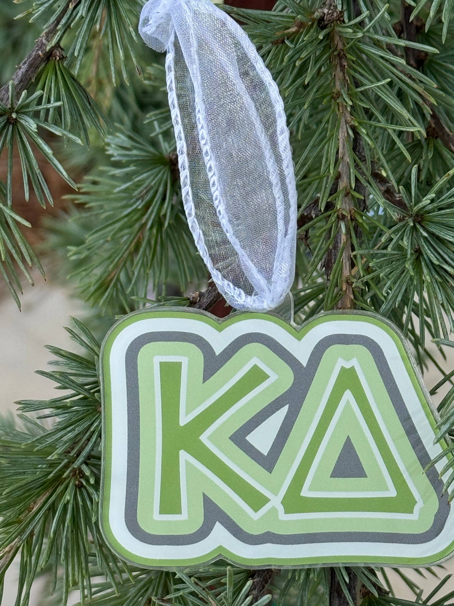 Sorority Acrylic Christmas Ornament: Alpha Gamma Delta