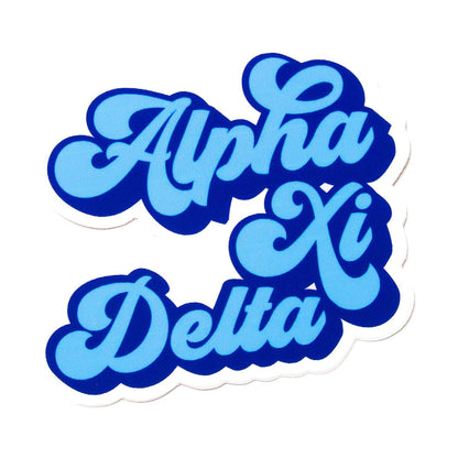 Sorority RETRO Script Decal Sticker: Alpha Omicron Pi