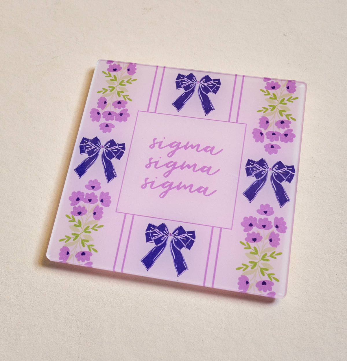 Sorority Acrylic Coaster: Alpha Omicron Pi