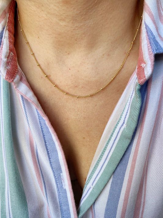 18k Gold Filled 1mm Satellite Chain Available in 16"