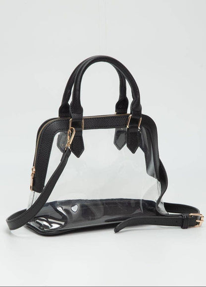Analise Clear Satchel/Crossbody Bag: Gold Purse