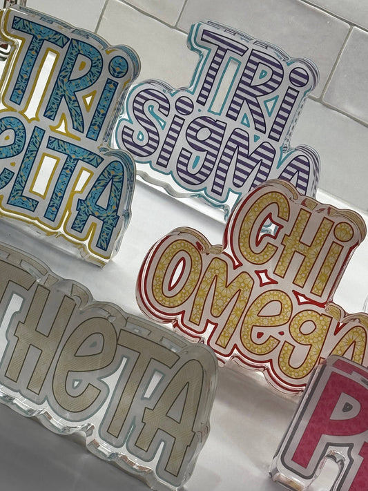 Sorority Acrylic Shelfie: Phi Mu