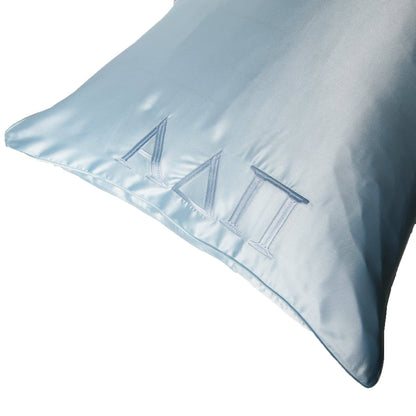Sorority Pink Embroidered Satin Pillowcase: Phi Mu