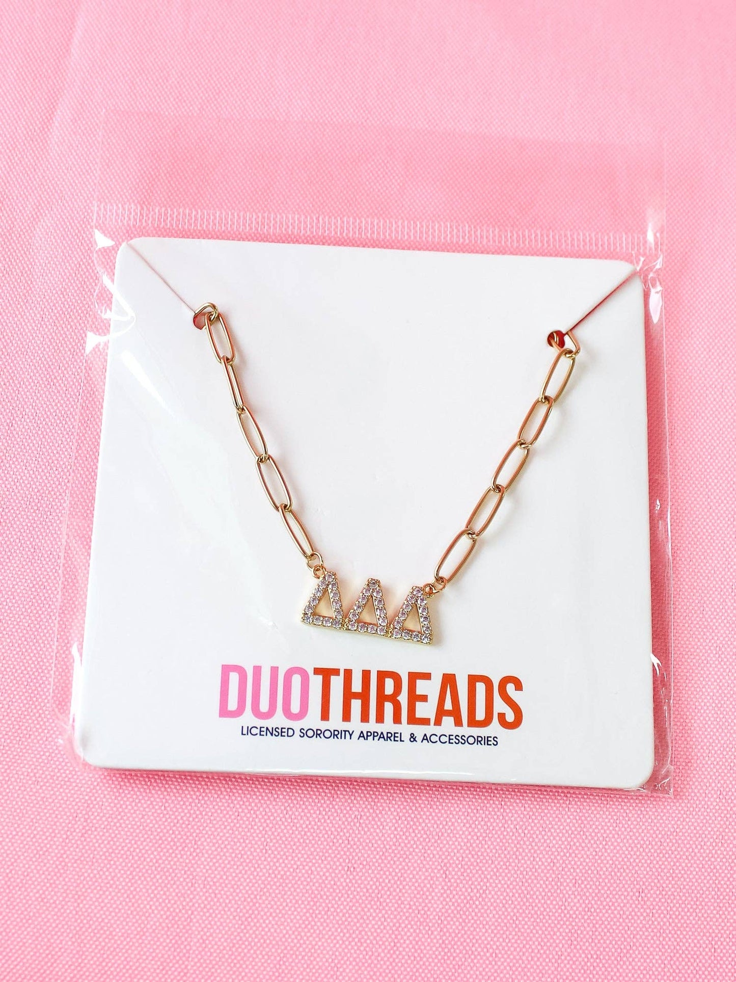 Rhinestone Sorority Necklace: ALPHA GAMMA DELTA