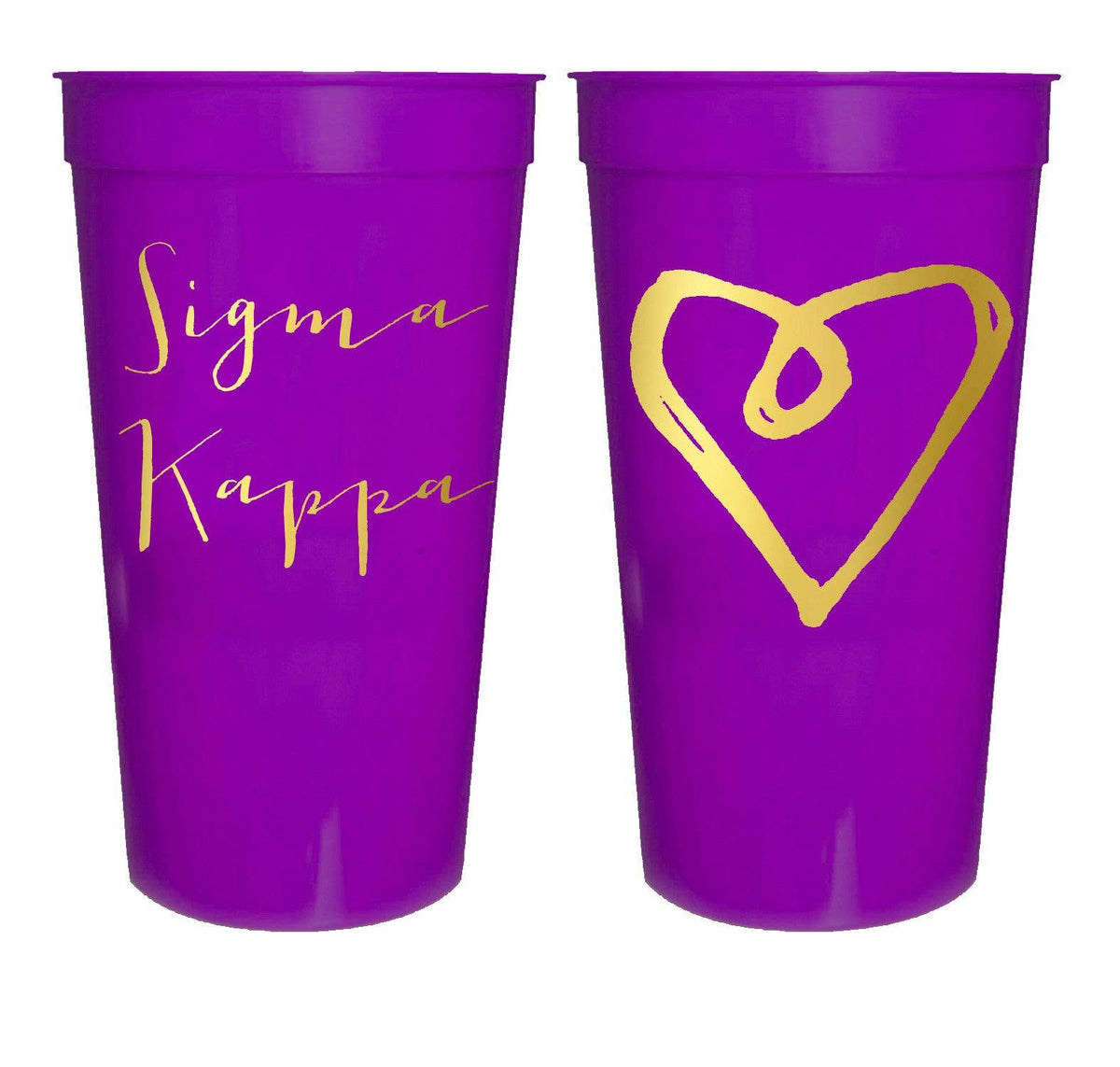 Sorority Gold Metallic Printed Stadium Cup: Alpha Gamma Delta