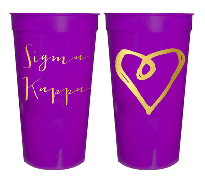 Sorority Gold Metallic Printed Stadium Cup: Chi Omega