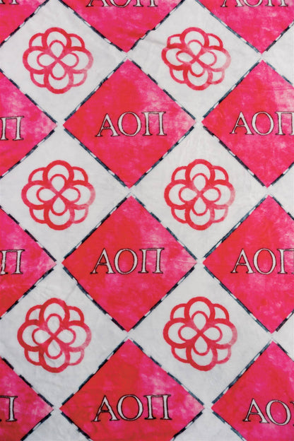 Alpha Omicron Pi Flannel Fleece Blanket, Sorority