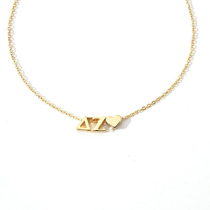 I Love My Sorority: Greek Letters Heart Necklace: Alpha Gamma Delta