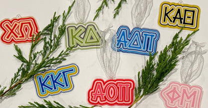 Sorority Acrylic Christmas Ornament: Alpha Gamma Delta