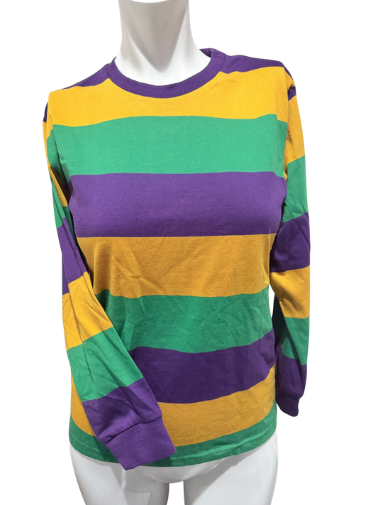 Kaplin Inc Youth Medium long sleeve Mardi Gras tee