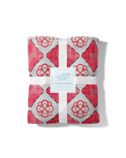 Alpha Omicron Pi Flannel Fleece Blanket, Sorority