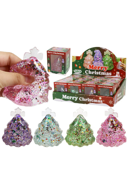 PREORDER : Christmas Tree Glittery Maltose Filled TPR Squishy: ASSORTED / ONE SIZE