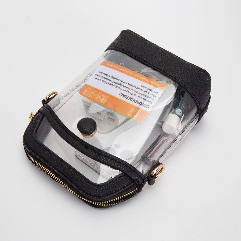 Carly Clear Mini Crossbody Bag: Gold