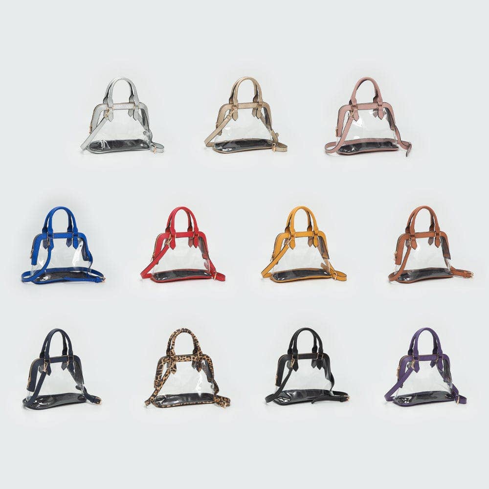 Analise Clear Satchel/Crossbody Bag: Gold Purse