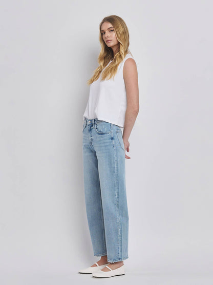 PREORDER: Lovervet by VERVET - HIGH RISE LIGHT WASH BARREL LEG JEANS