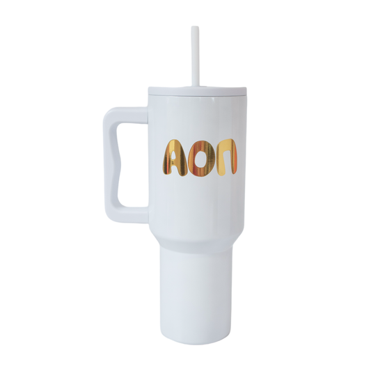 40oz 24 Karat Sorority Tumbler: ALPHA OMICRON PI