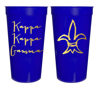 Sorority Gold Metallic Printed Stadium Cup: Chi Omega
