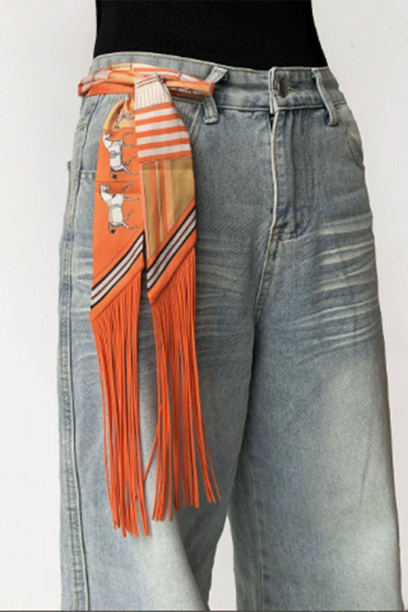 PREORDER Fringe Twilly Scarf: Wine