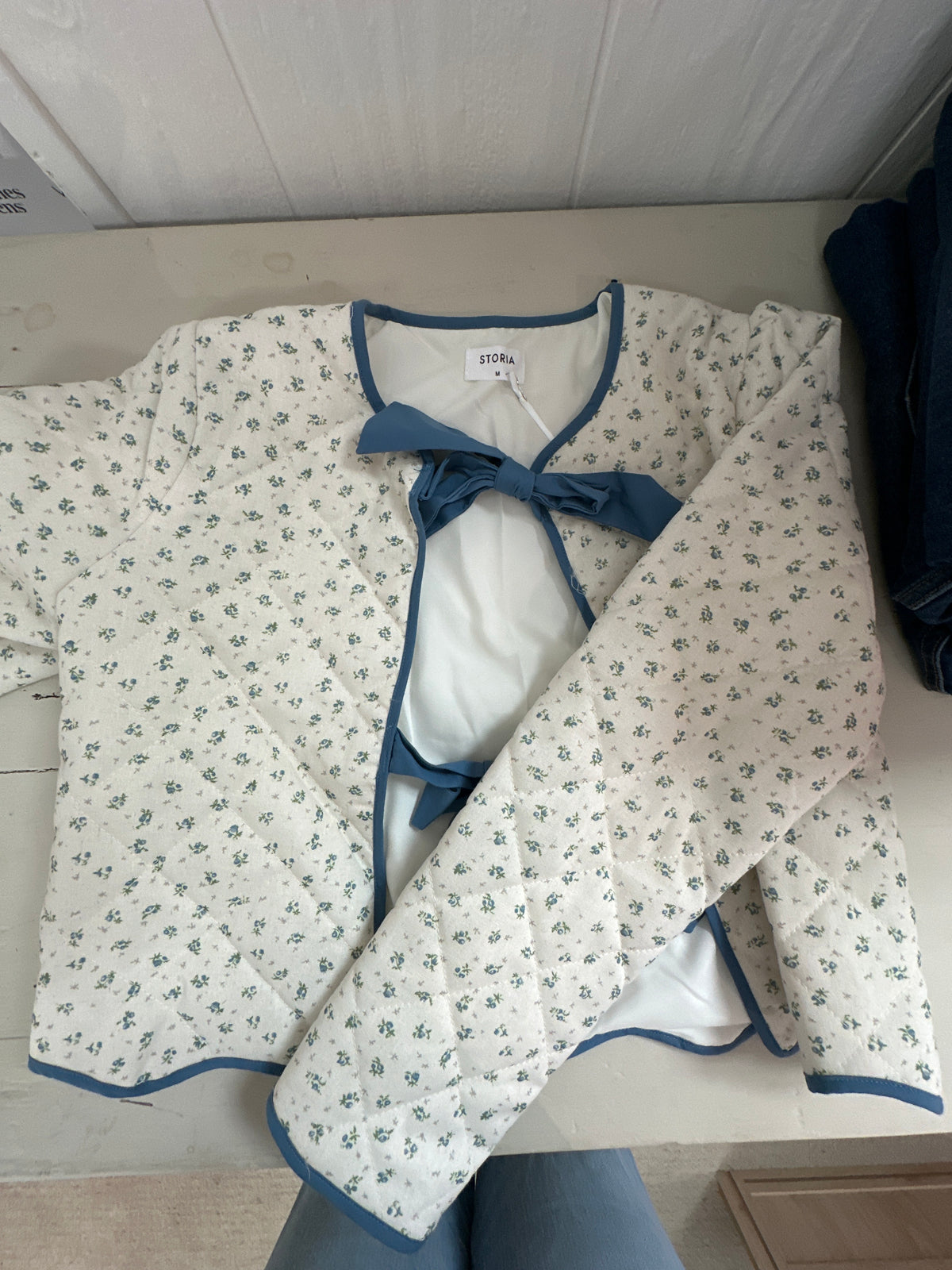 Floral Quilted Bow Jacket