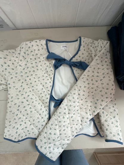 Floral Quilted Bow Jacket