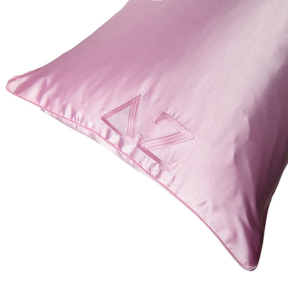 Sorority Pink Embroidered Satin Pillowcase: Phi Mu