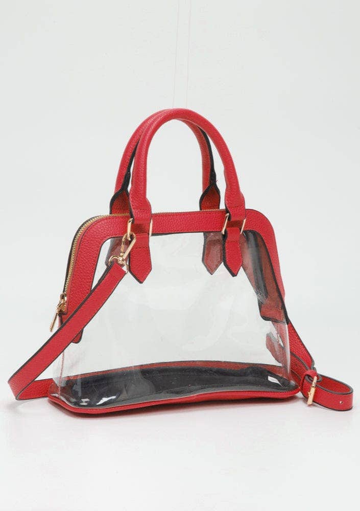 Analise Clear Satchel/Crossbody Bag: Gold Purse