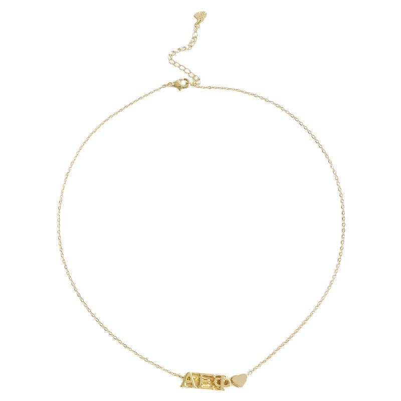 I Love My Sorority: Greek Letters Heart Necklace: Alpha Gamma Delta