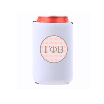 Sorority & Mom Can Coolers - Gingham Design: Slim / Phi Mu